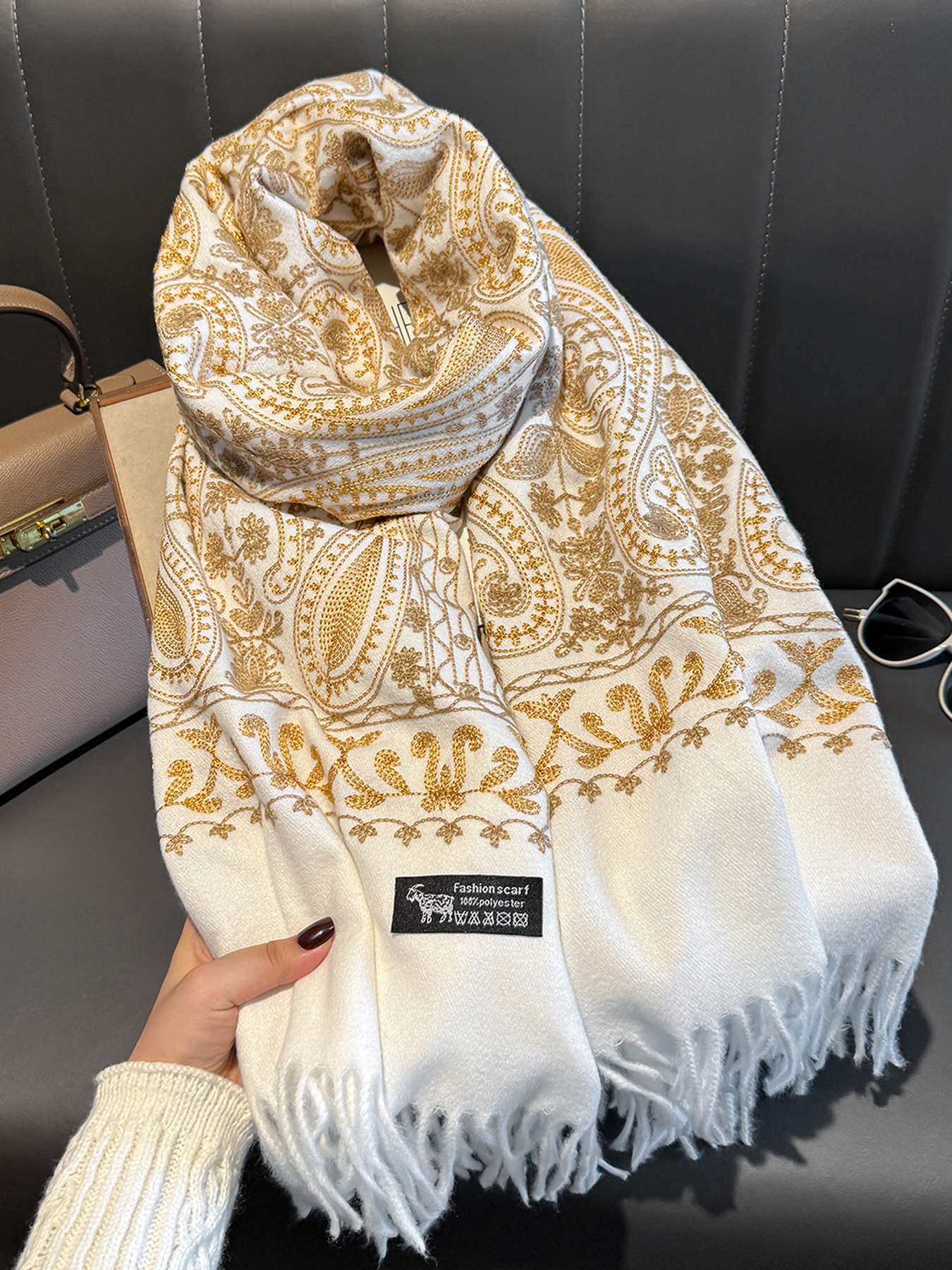 Luxury Thick Warm Paisley Pash - Woven Scarf Blanket avaliação e preço