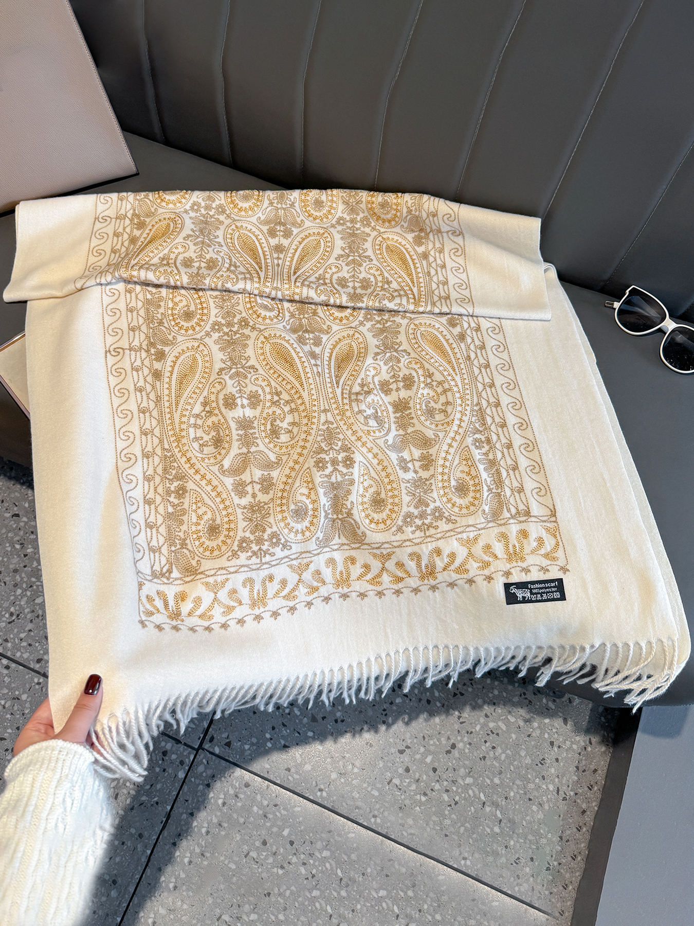 Luxury Thick Warm Paisley Pash - Woven Scarf Blanket avaliação e preço