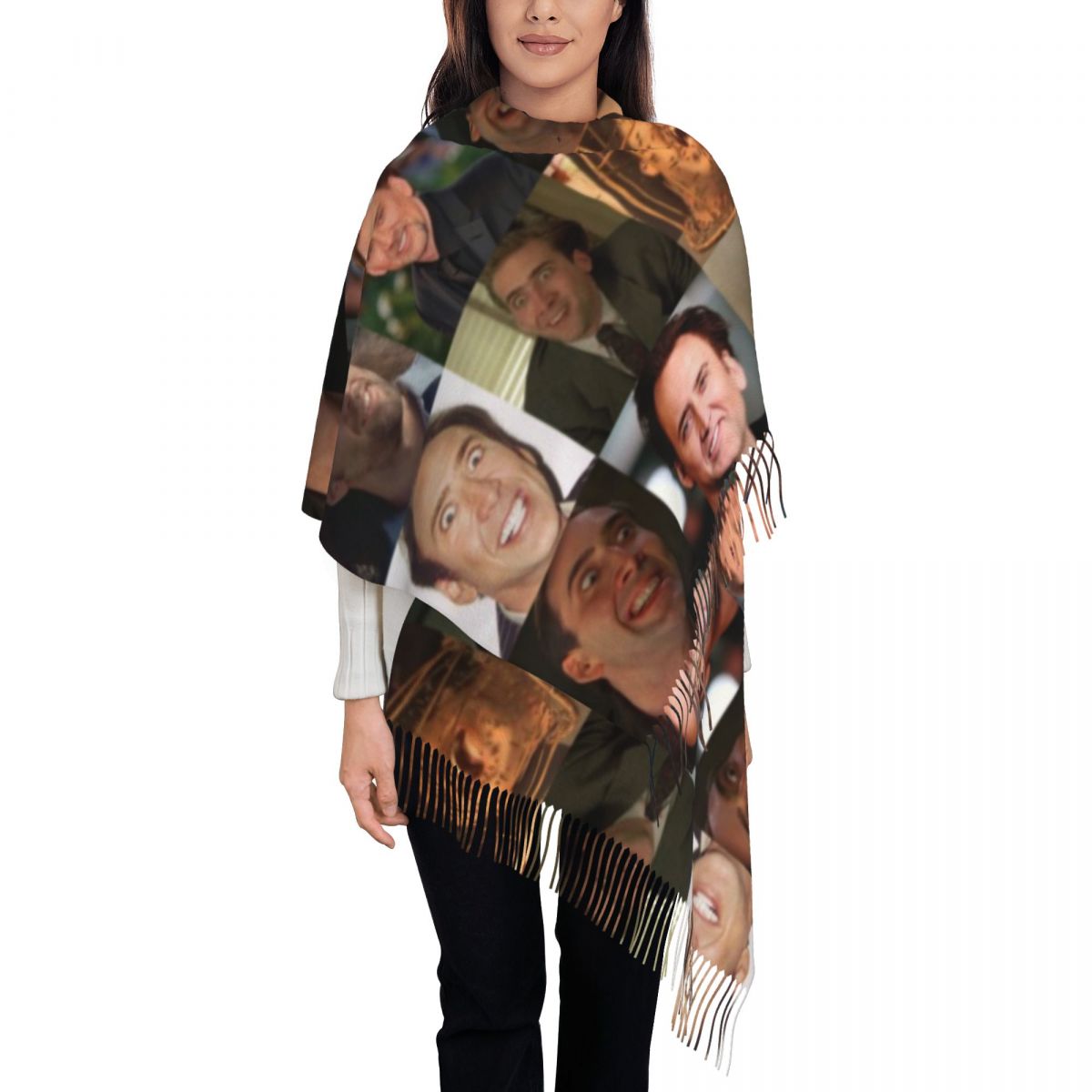 Nicolas Cage Funny Face Meme S - Pashmina Wrap Large avaliação e preço