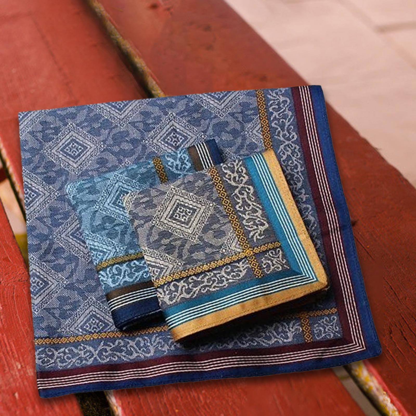 3Pcs Pocket Square Hankies Jac - Handkerchief Cotton Men avaliação e preço
