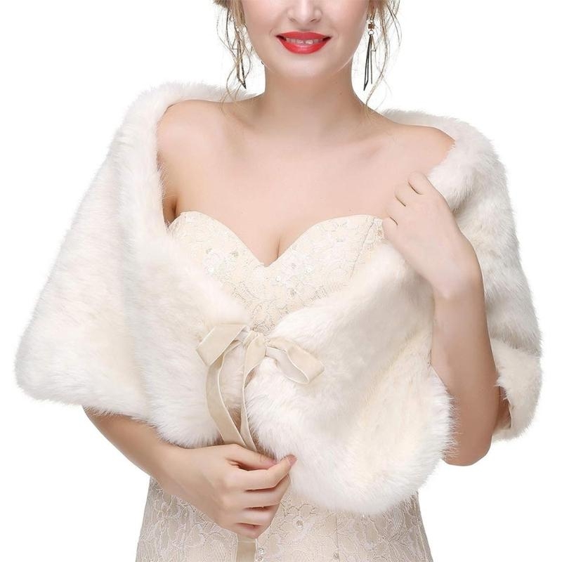 652F Sophisticated Faux Furs S - Stole Wedding Shawl avaliação e preço