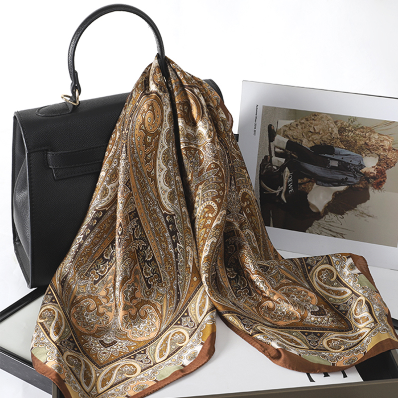 Bohemian Style Print Luxury Br - Silk Neck Scarf avaliação e preço