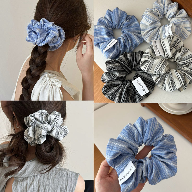 2024 Korea Fashion Stripe Hair - Silk Tie Striped avaliação e preço