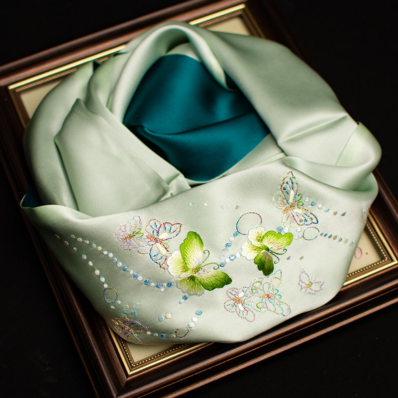 Pure Silk Suzhou Embroidery Sc - Silk Neck Scarf avaliação e preço