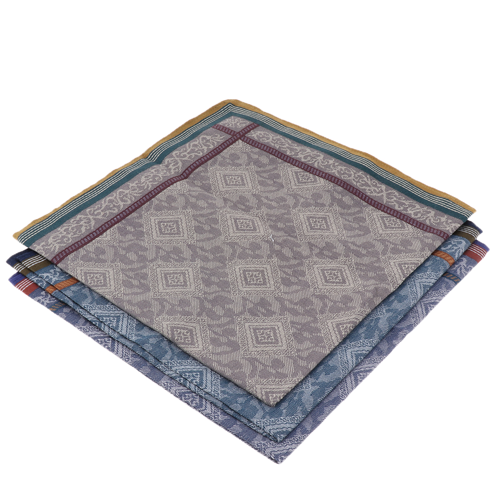 3pcs Classic Mens Plaid Handke - Handkerchief Cotton Men avaliação e preço