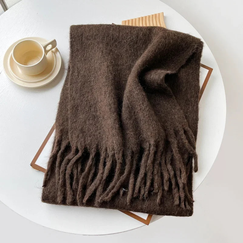 Scarf Lady Autumn Winter Solid - Muffler Men Wool avaliação e preço