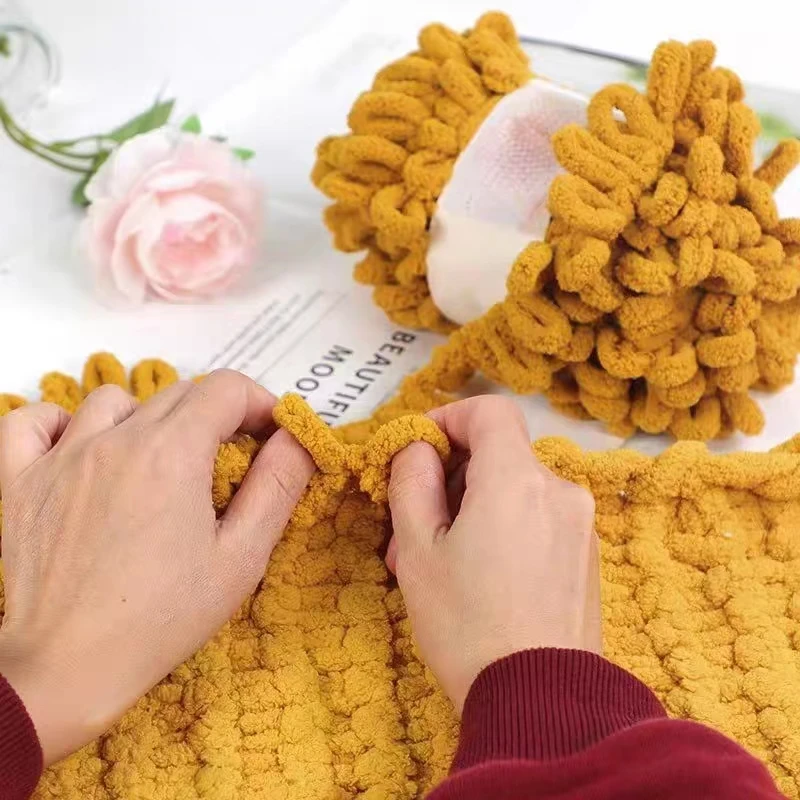 100g/Ball Finger Loop Yarn Thr - Woven Scarf Blanket avaliação e preço