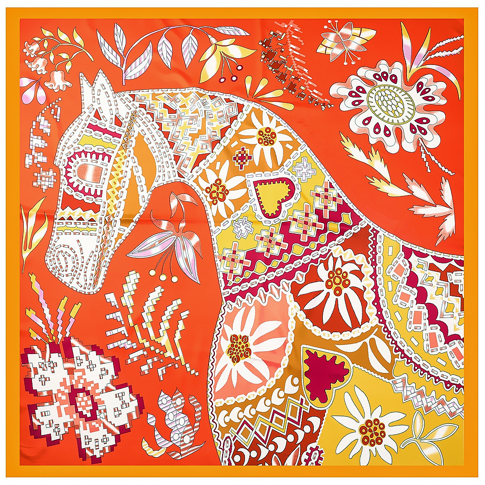 130cm Brand Women Scarves Desi - Silk Neck Scarf avaliação e preço