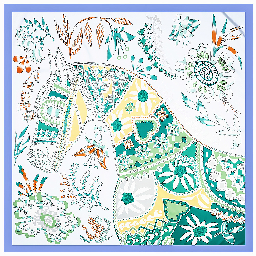 130cm Brand Women Scarves Desi - Silk Neck Scarf avaliação e preço