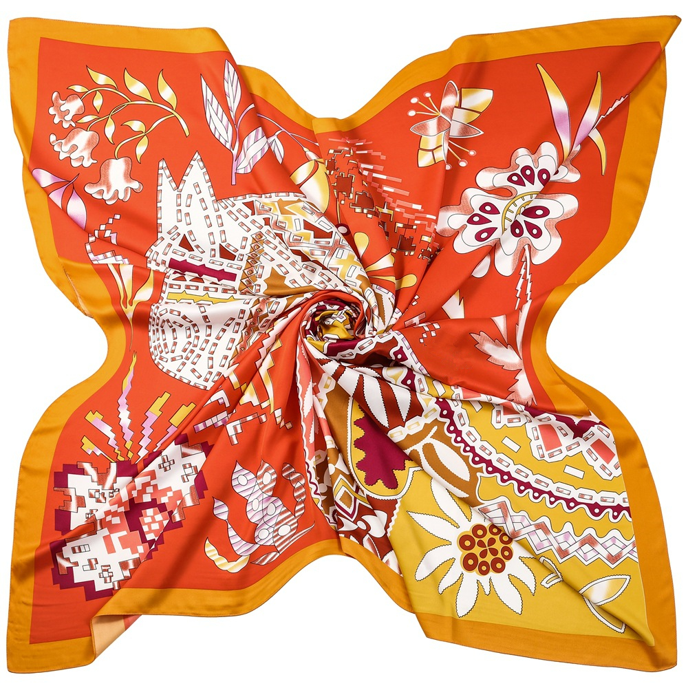 130cm Brand Women Scarves Desi - Silk Neck Scarf avaliação e preço
