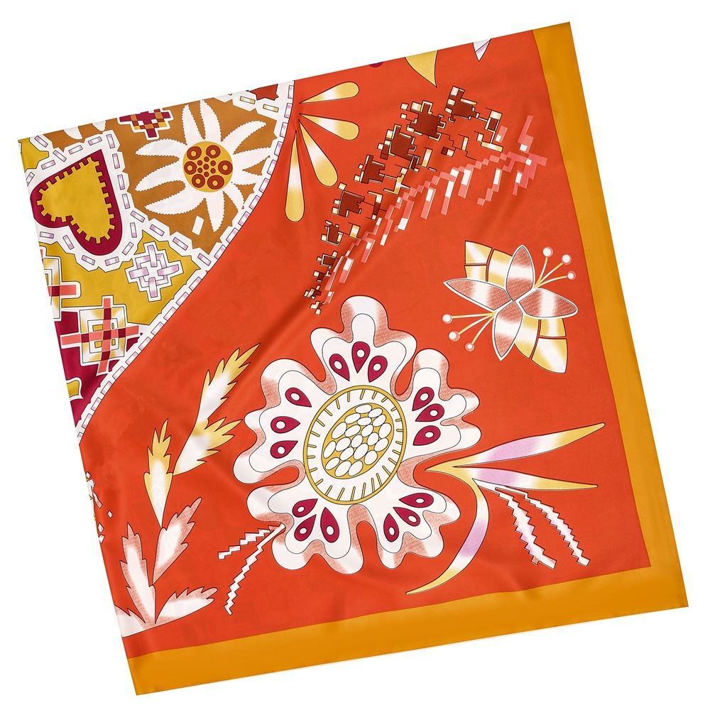 130cm Brand Women Scarves Desi - Silk Neck Scarf avaliação e preço