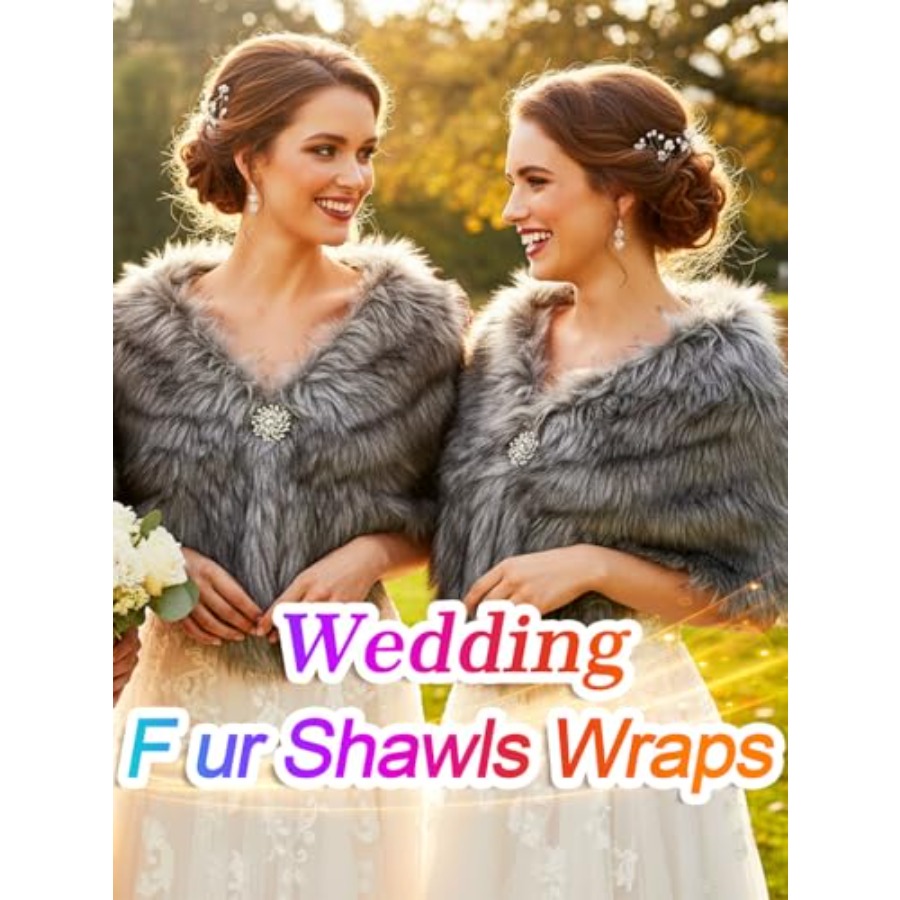 Aukmla Women's Wedding Fur Wra - Stole Wedding Shawl avaliação e preço