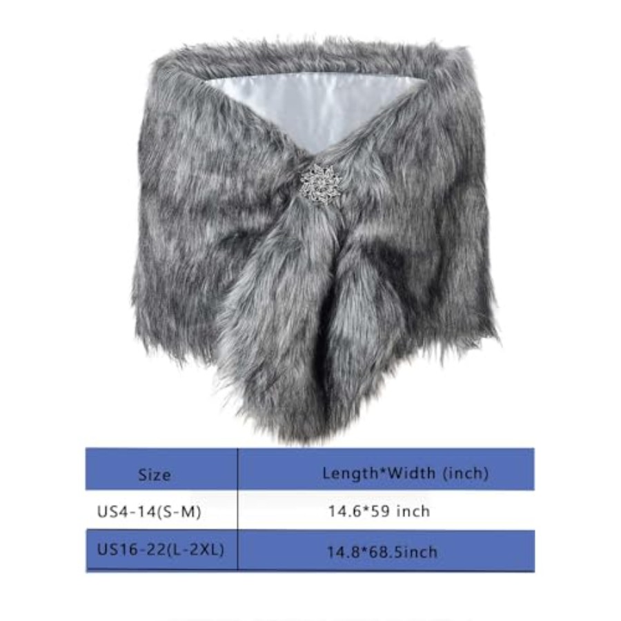 Aukmla Women's Wedding Fur Wra - Stole Wedding Shawl avaliação e preço