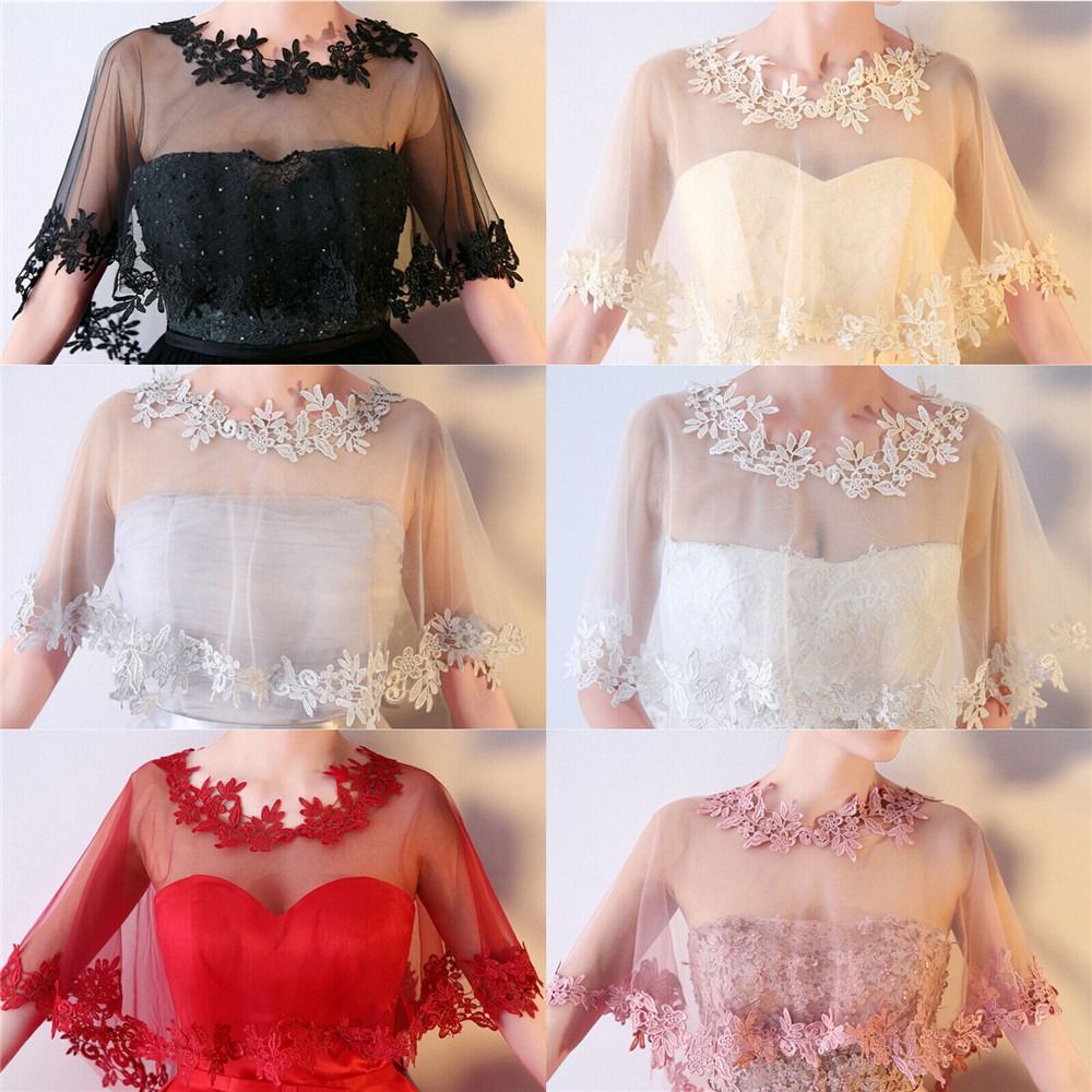 Women Party Bridal Casual Lace - Stole Wedding Shawl avaliação e preço