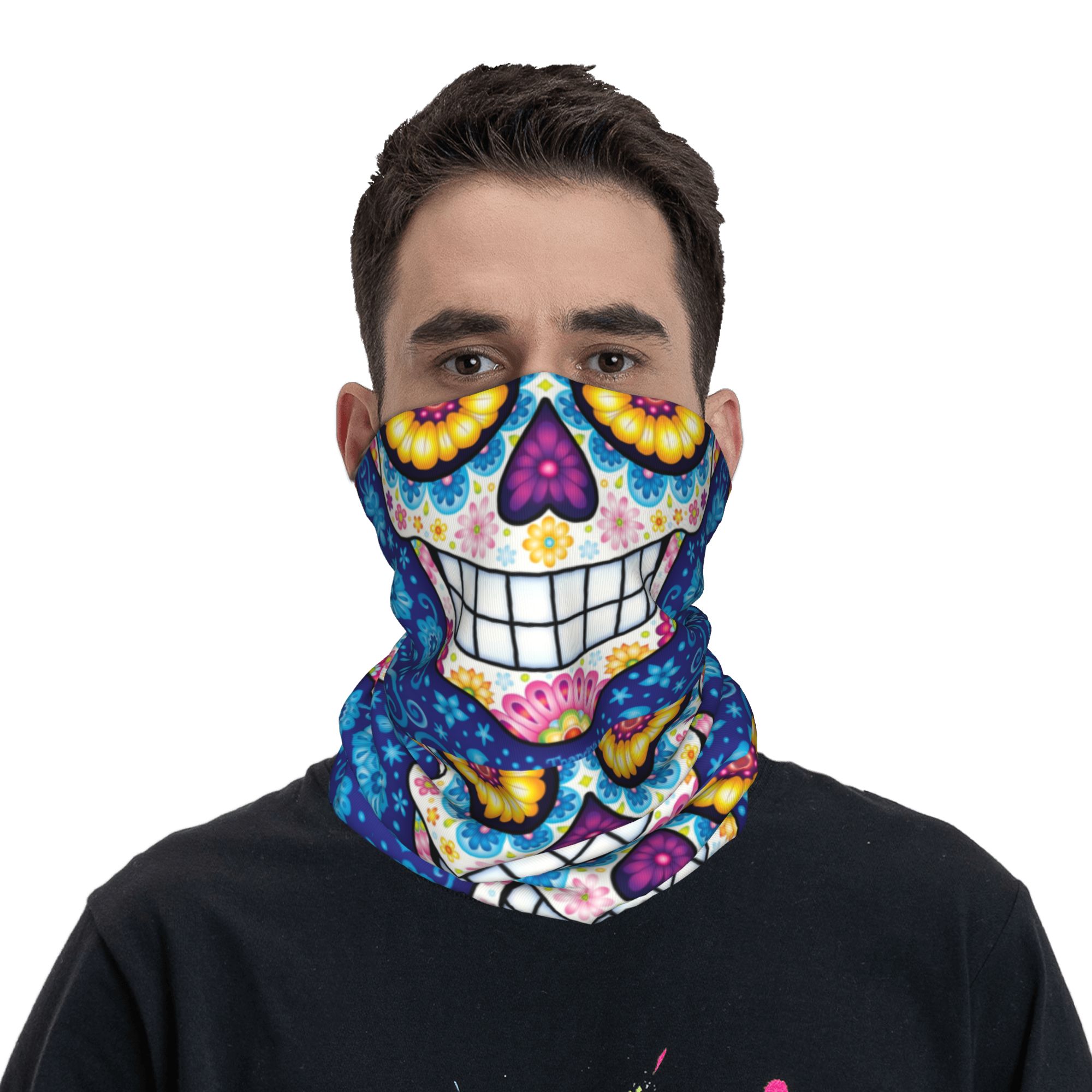 Custom Day Of The Dead Sugar S - Neck Warmer Tube avaliação e preço