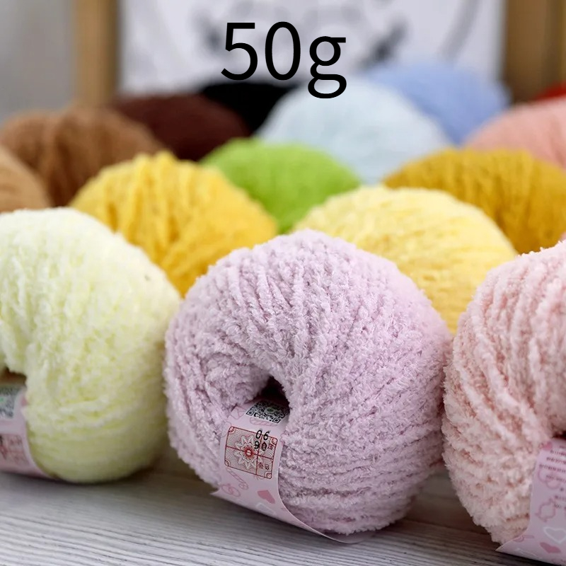 50g Short Plush Yarn 70m, DIY  - Woven Scarf Blanket avaliação e preço