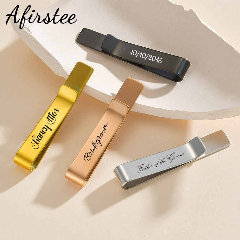 Afirstee Stainless Steel Engra - Tie Bar Set Gift avaliação e preço
