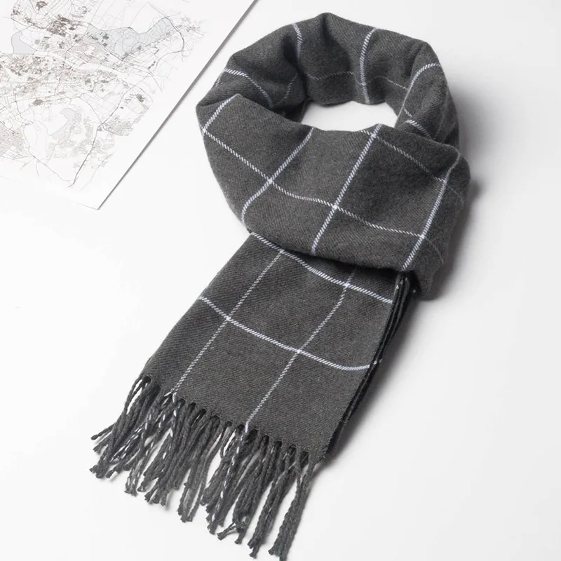 2023 New Winter Men Scarf Keep - Muffler Men Wool avaliação e preço