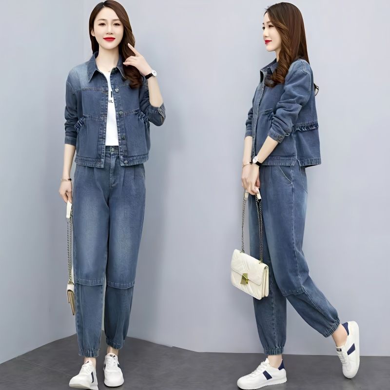 Women Denim Suits 2024 New Spr - Pocket Square Set avaliação e preço