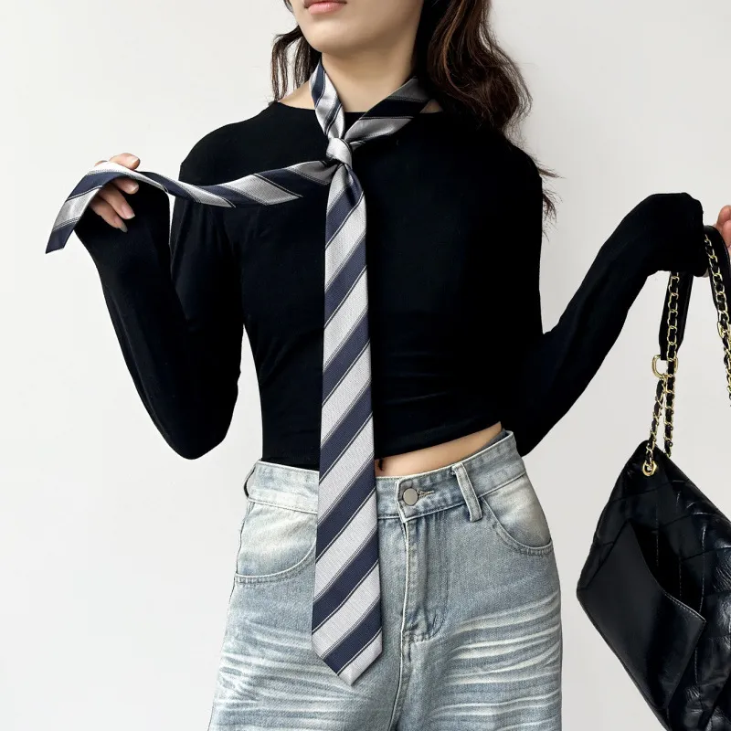 2026 South Korea Dongdaemun St - Silk Tie Striped avaliação e preço