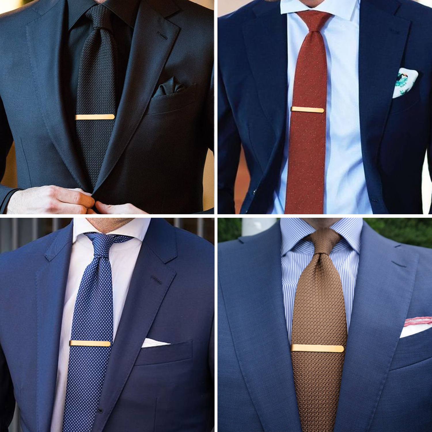 HAWSON 4pcs Skinny Tie Clip fo - Tie Bar Set Gift avaliação e preço