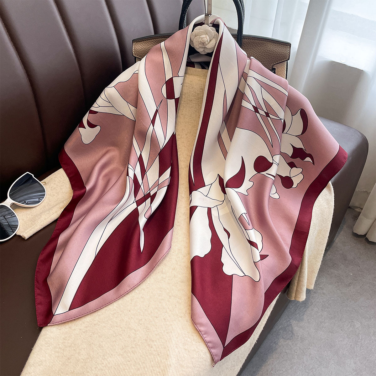 Luxury 90*90Cm Square Scarf Tw - Ascot Neck Scarf avaliação e preço