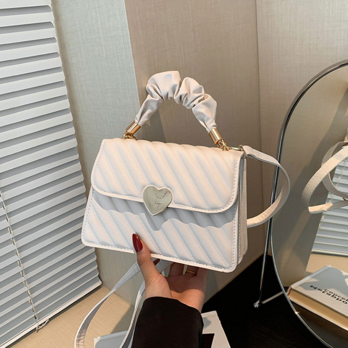 White fashion women's bag simp - Pocket Square Set avaliação e preço