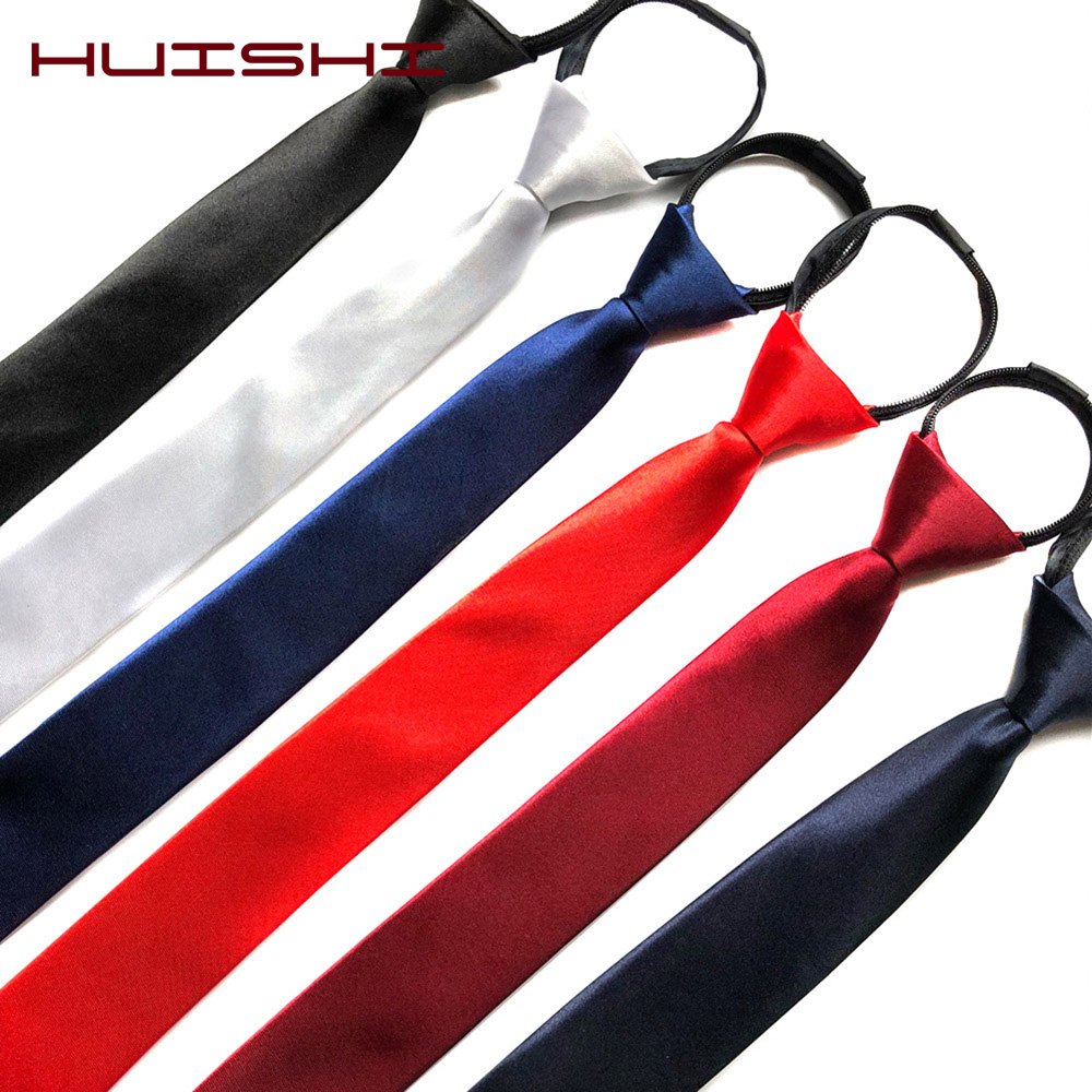 HUISHI Pre-tied Zipper Tie Nec - Skinny Tie Men avaliação e preço