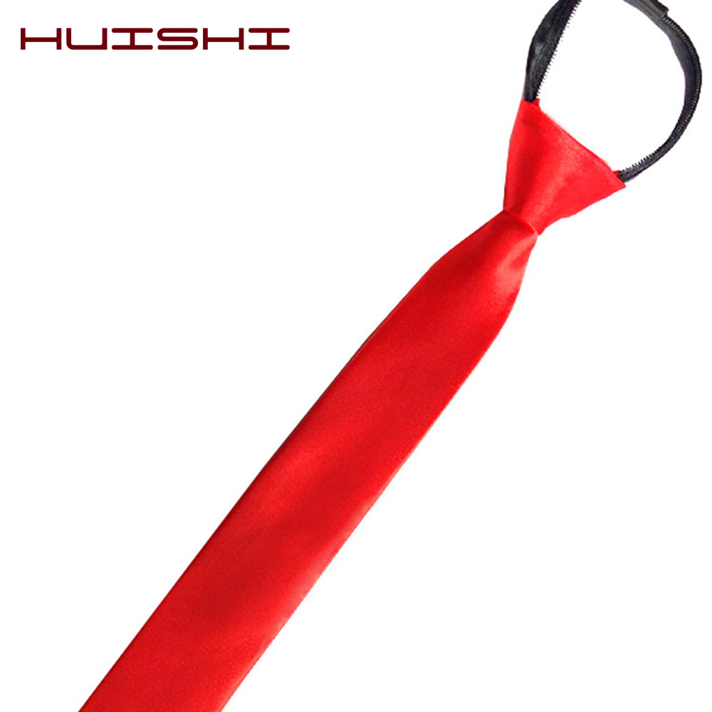 HUISHI Pre-tied Zipper Tie Nec - Skinny Tie Men avaliação e preço