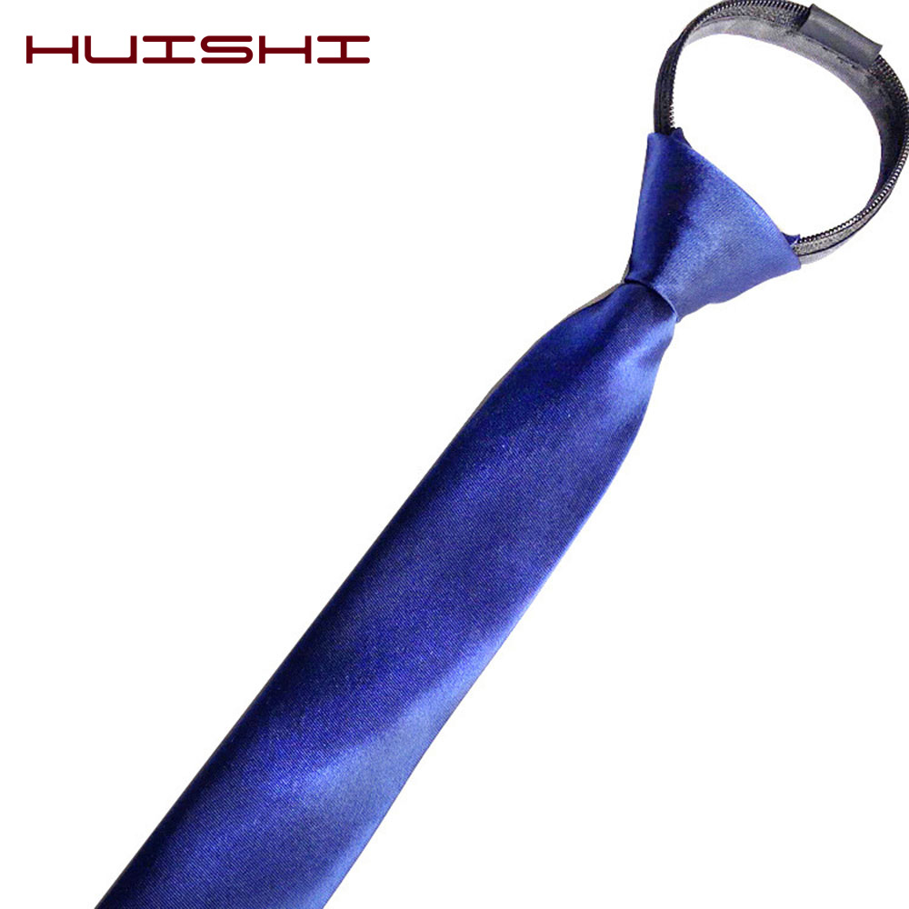 HUISHI Pre-tied Zipper Tie Nec - Skinny Tie Men avaliação e preço
