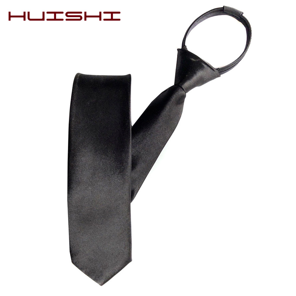 HUISHI Pre-tied Zipper Tie Nec - Skinny Tie Men avaliação e preço