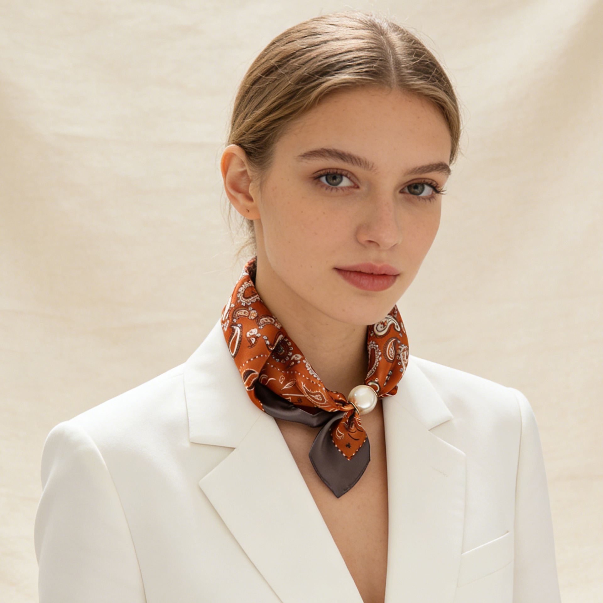 Scarf Chain Silk Lazy Magnetic - Silk Neck Scarf avaliação e preço