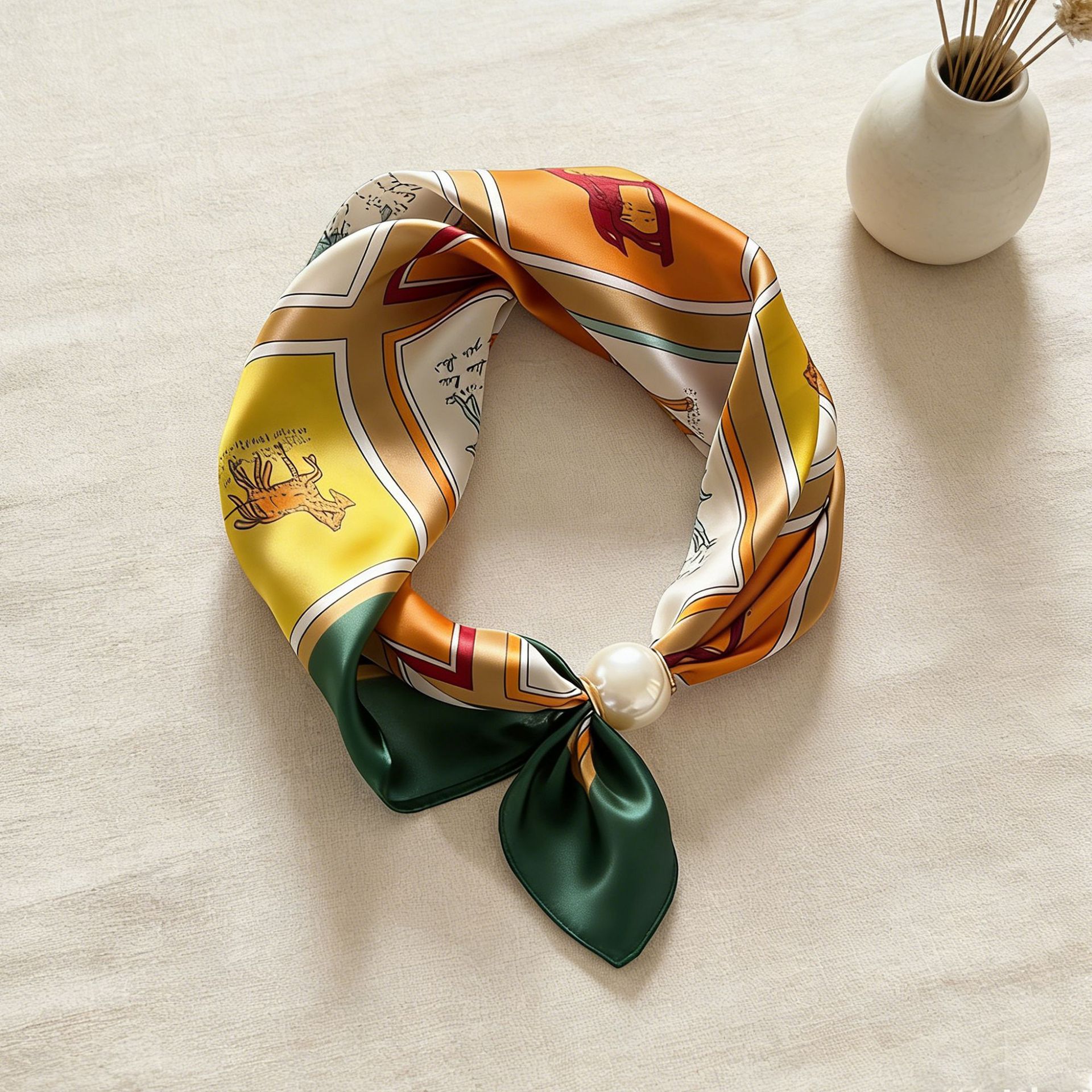 Scarf Chain Silk Lazy Magnetic - Silk Neck Scarf avaliação e preço