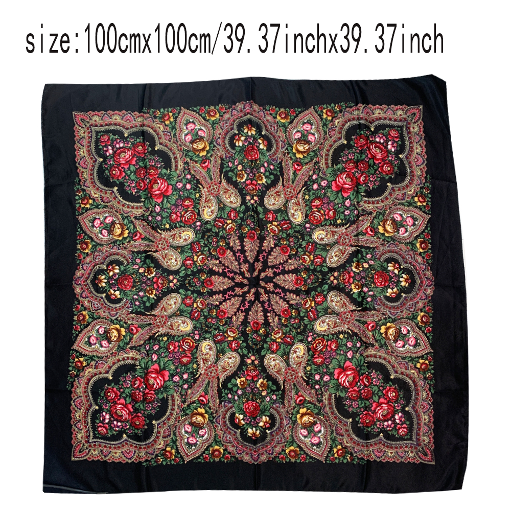 100*100cm Russian Square Scarf - Bandana Cotton avaliação e preço
