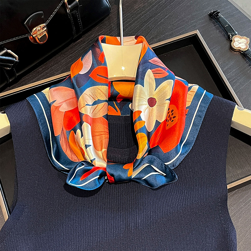 2026 New Spring 100% Pure Silk - Ascot Neck Scarf avaliação e preço