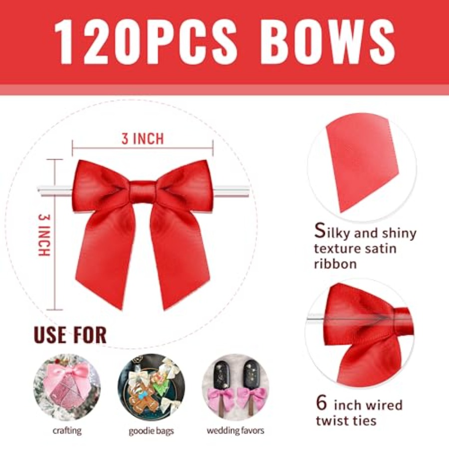 RainbowPana 120 Pack Christmas - Bow Tie Pre Tied avaliação e preço