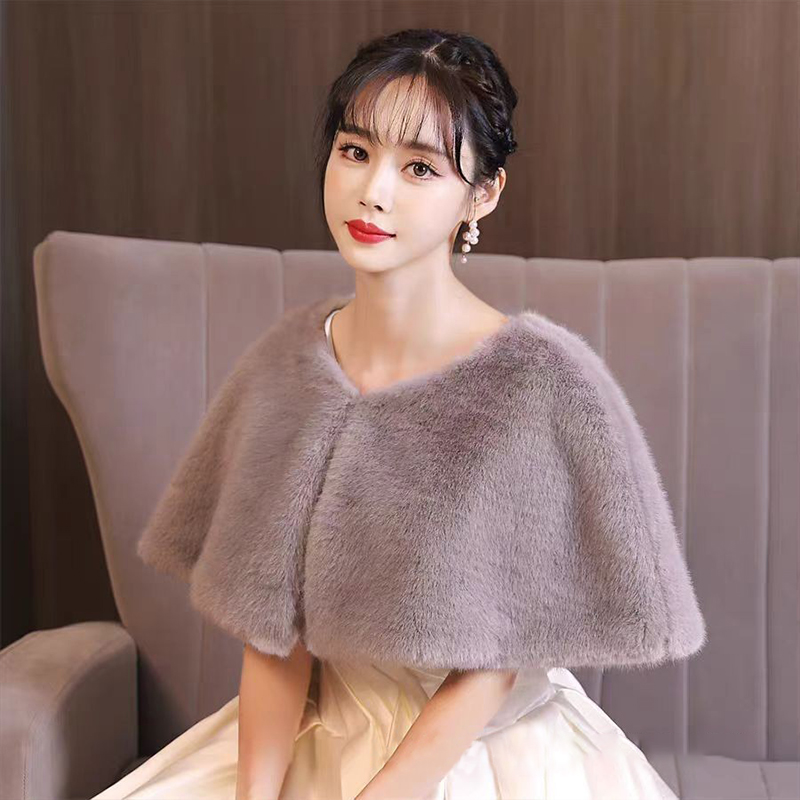 Women Winter Faux Fur Shawl El - Stole Wedding Shawl avaliação e preço