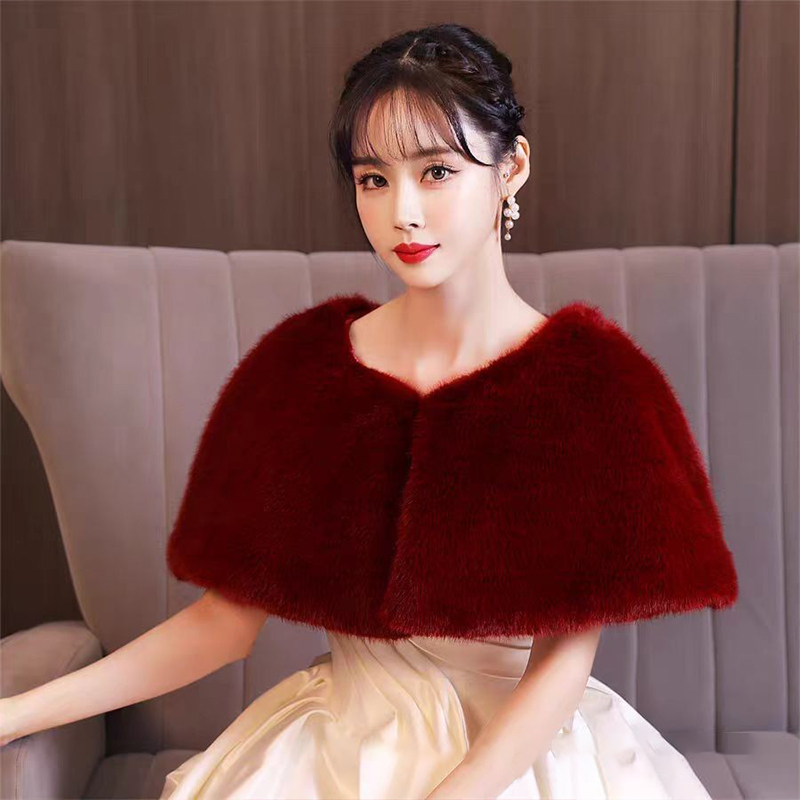 Women Winter Faux Fur Shawl El - Stole Wedding Shawl avaliação e preço