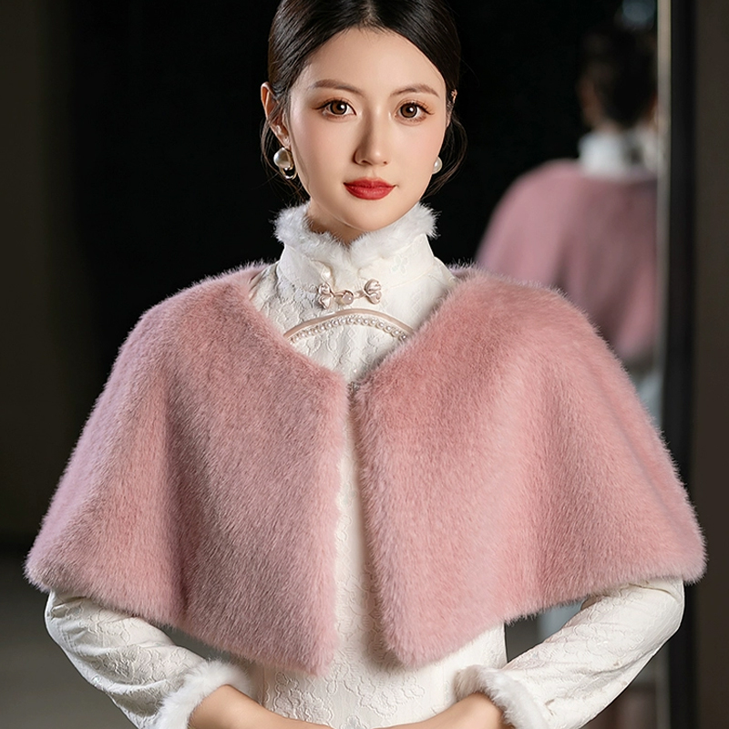 Women Winter Faux Fur Shawl El - Stole Wedding Shawl avaliação e preço