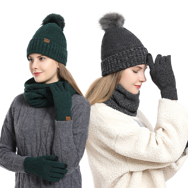 Women Winter 3Pcs Fleece Lined - Infinity Scarf Knit avaliação e preço