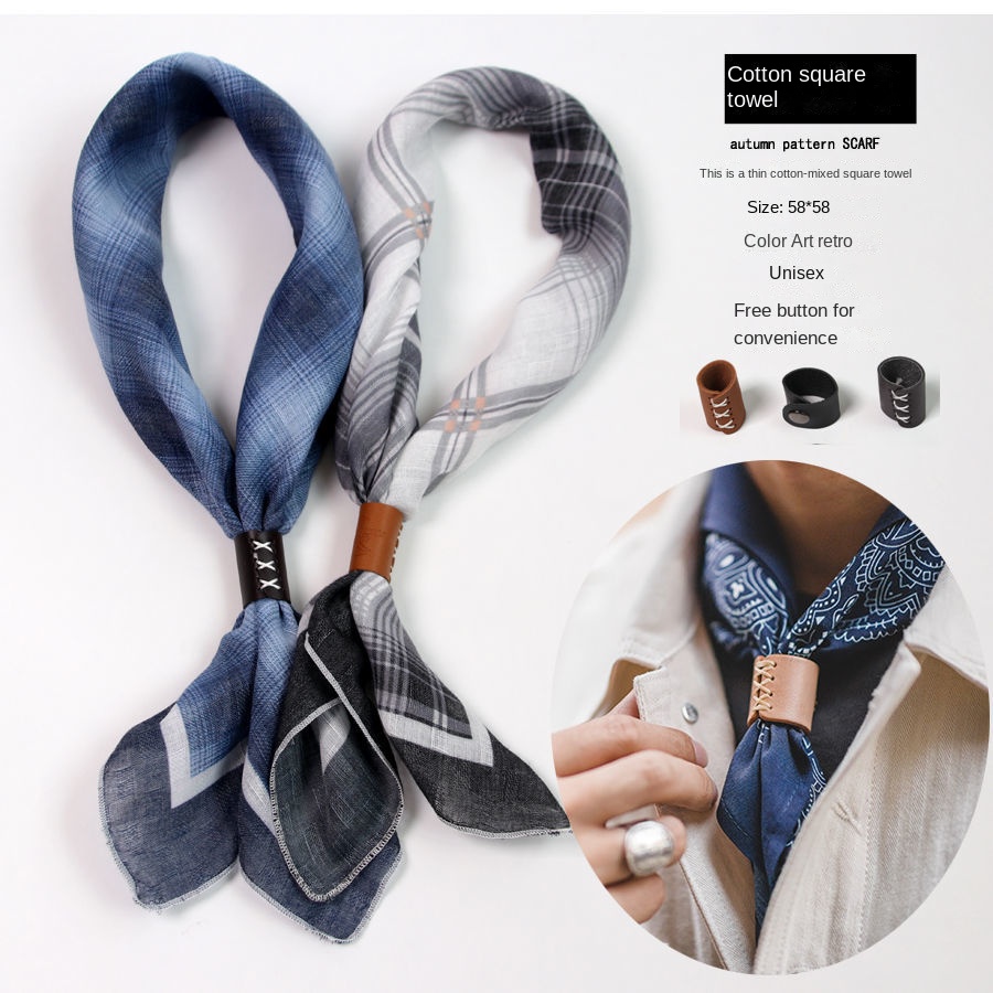 Men's Square Scarf with Button - Scarf Silk Square avaliação e preço