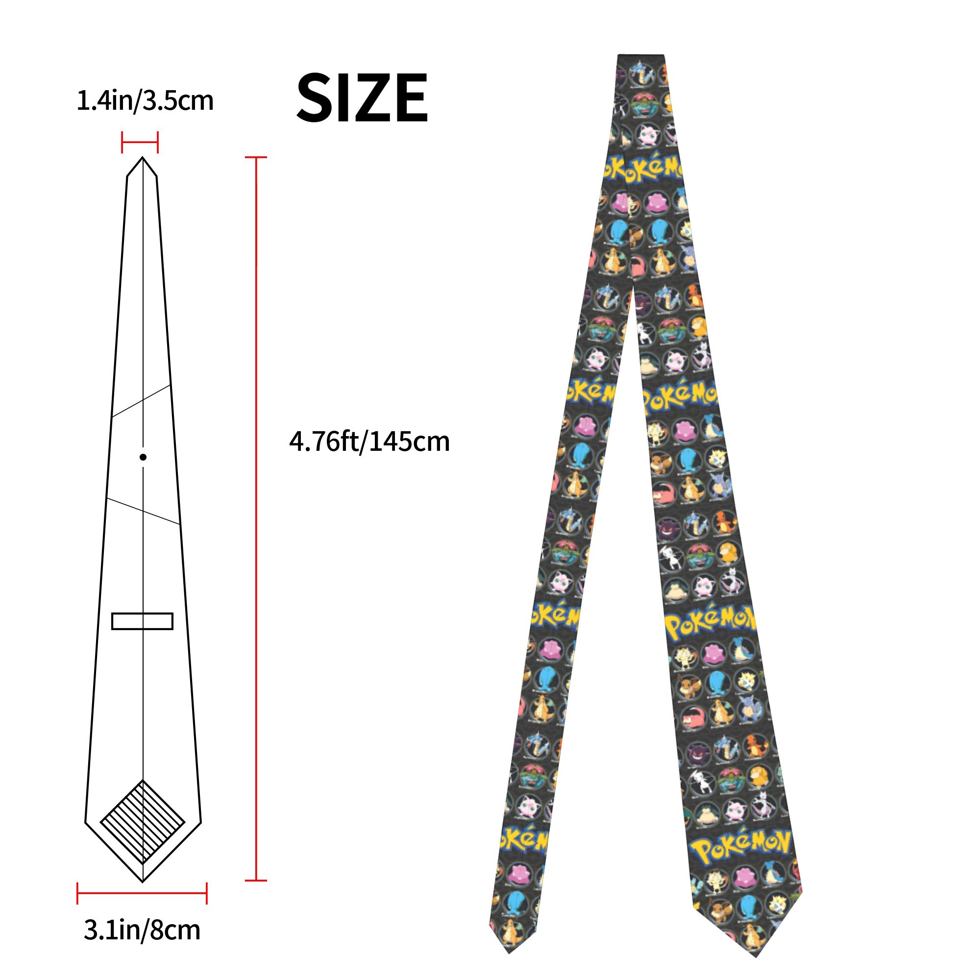 Cartoon Pokemon Characters Nec - Skinny Tie Men avaliação e preço