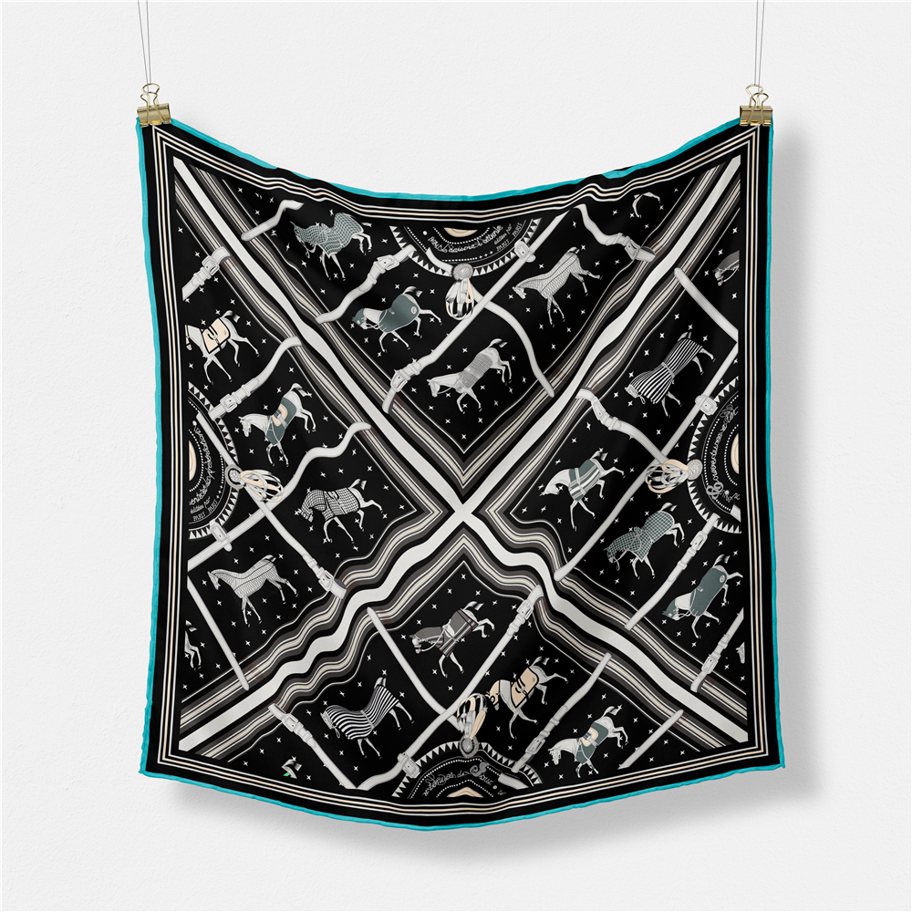 53CM Brand Small Plaid Horse P - Silk Neck Scarf avaliação e preço