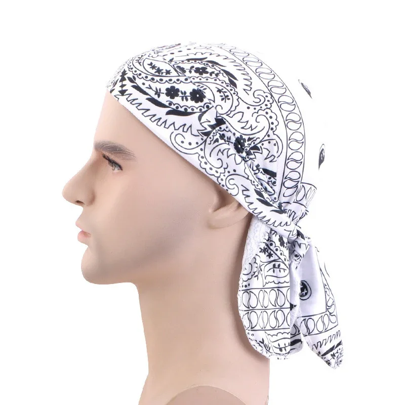 New Men Women Print Durag Du-R - Bandana Doo Rag avaliação e preço