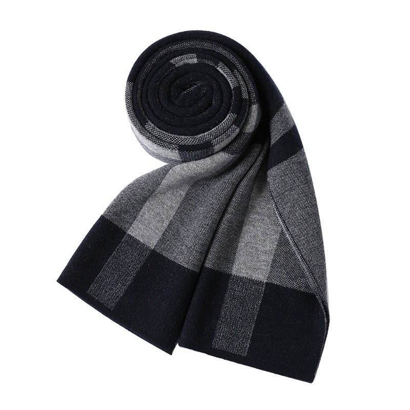 Luxury Scarf Man Winter Warm W - Muffler Men Wool avaliação e preço