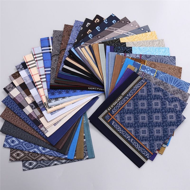 3Pcs Men's Pure Cotton Printed - Handkerchief Cotton Men avaliação e preço