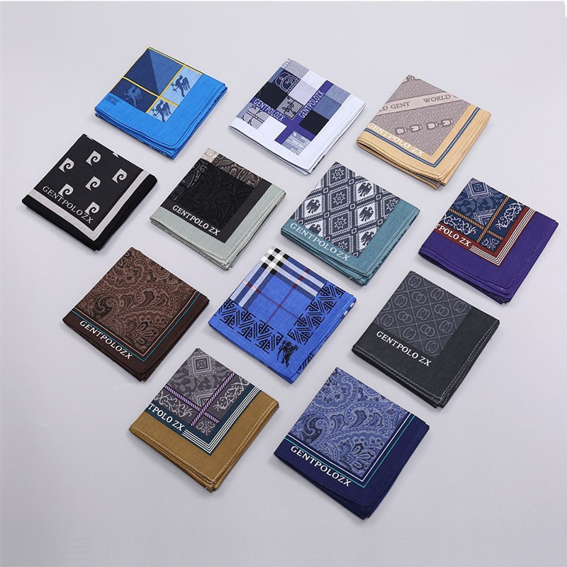 3Pcs Men's Pure Cotton Printed - Handkerchief Cotton Men avaliação e preço