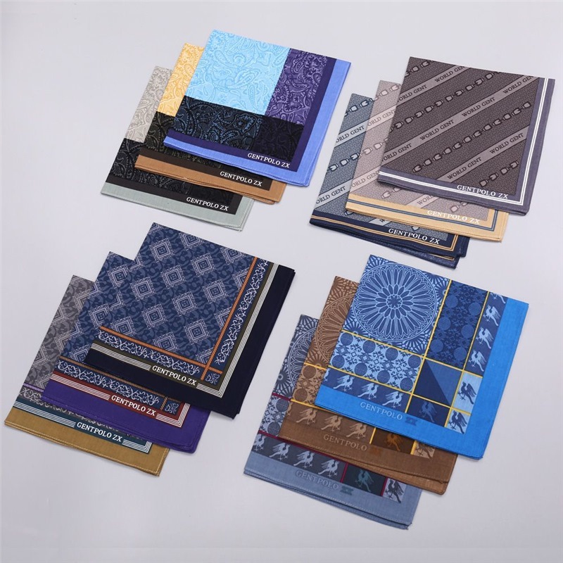 3Pcs Men's Pure Cotton Printed - Handkerchief Cotton Men avaliação e preço
