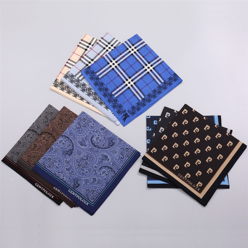 3Pcs Men's Pure Cotton Printed - Handkerchief Cotton Men avaliação e preço
