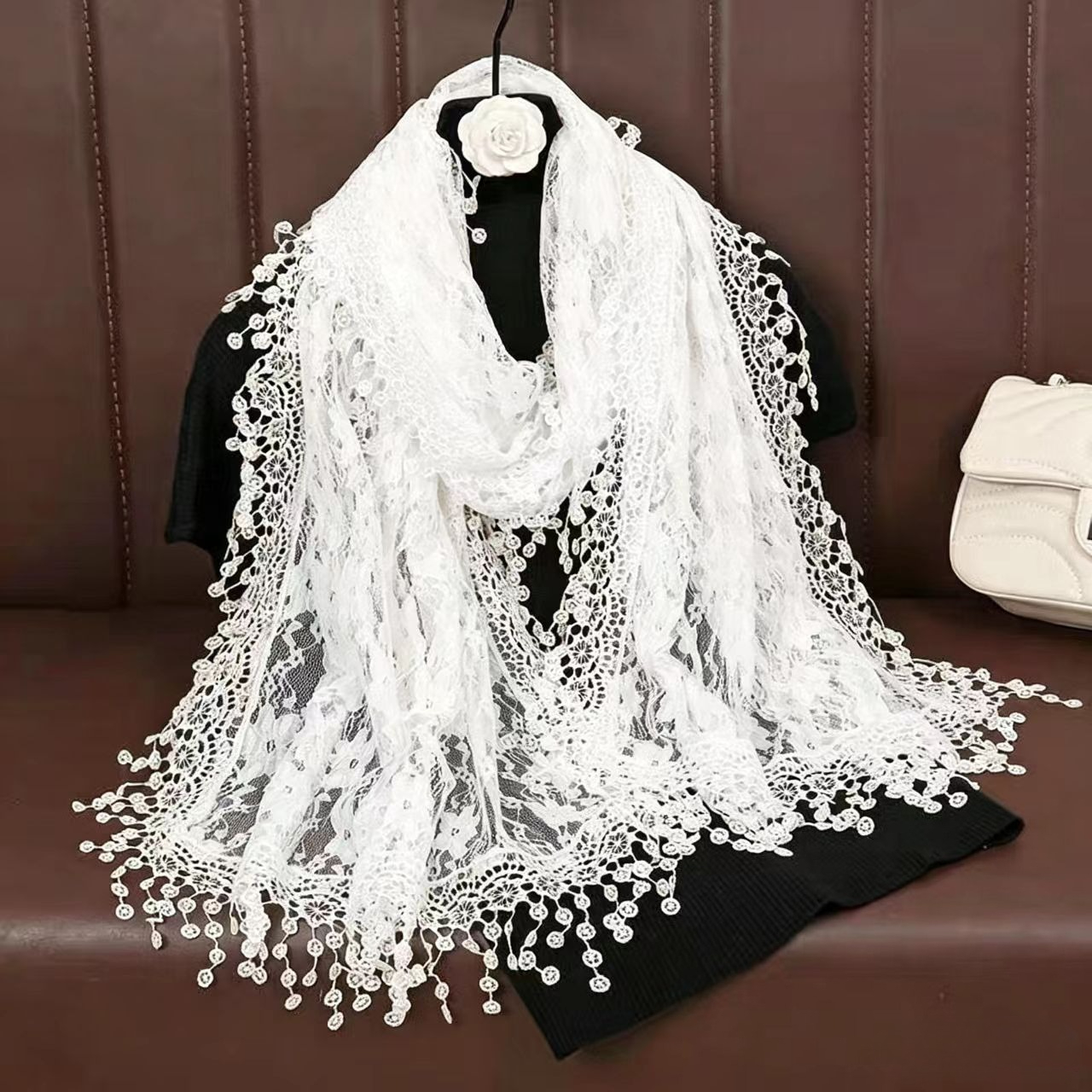 New Embroidery Lace Scarf Shaw - Stole Wedding Shawl avaliação e preço